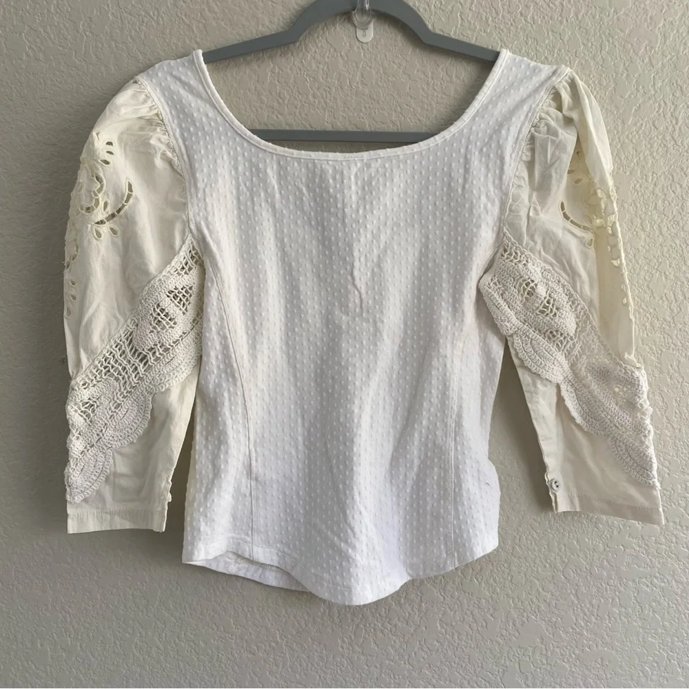 Free People Brunch Date Top in Moon Glow NWOT